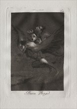 Ochenta Caprichos:  Bon Voyage, 1793-1798. Francisco de Goya (Spanish, 1746-1828). Etching and