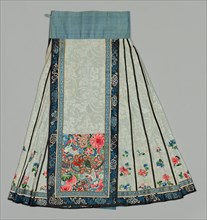 Skirt, 1800s. China, 19th century. Embroidery, silk; average: 95.9 x 133.3 cm (37 3/4 x 52 1/2 in.)