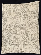 Lace (Filet Cloth or Toile Stitch), 19th century. Spain, 19th century. Lace, filet cloth or toile