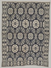 Coverlet, mid 19th century. America, New York ?, mid 19th century. Double wool weave: wool and