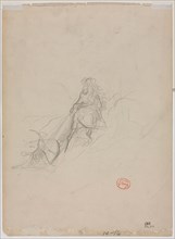Sketch of Hunting Scene, c. 1868. Gustave Doré (French, 1832-1883). Graphite and black crayon;