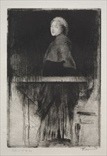 Woman with a cape, 1889. Albert Besnard (French, 1849-1934). Etching and roulette; sheet: 32.7 x 25