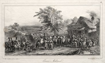 Album pour 1831:  Convoi militaire, 1831. Auguste Raffet (French, 1804-1860). Lithograph
