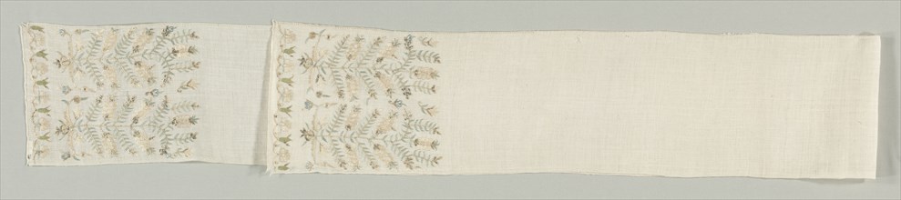 Embroidered Sash (Uckur), 18th century. Turkey, 18th century. Embroidery: silk and silver filé on