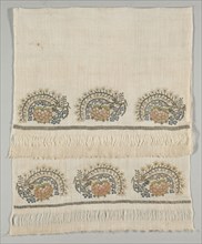 Embroidered Towel (Havlu), 19th century. Turkey, 19th century. Embroidery; silk and gold filé on