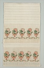 Embroidered Towel, 19th century. Turkey, 19th century. Embroidery: silk thread and tinsel pushed