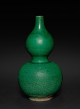 Double Gourd-shaped Green Vase, 1368- 1644. China, Ming dynasty (1368-1644). Stoneware; overall: 20