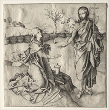 Christ Appearing to the Magdalen. Martin Schongauer (German, c.1450-1491). Engraving