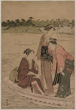Passengers in a Ferry Boat on the Sumida River, 1784. Torii Kiyonaga (Japanese, 1752-1815). Color
