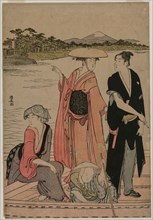 Passengers in a Ferry Boat on the Sumida River, 1784. Torii Kiyonaga (Japanese, 1752-1815). Color