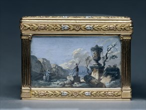 Rectangular Box, c. 1840-1850. Alexandre Leferre (French). Gouache miniatures mounted on gold;