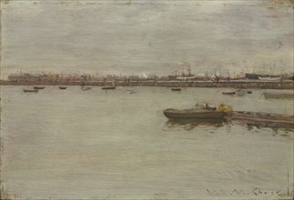 Gray Day on the Bay, c. 1886. William Merritt Chase (American, 1849-1916). Oil on wood; unframed: