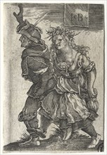 A Dancing Couple of Peasants. Jacob Binck (German, 1500-1569). Engraving