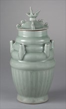 Five-Spouted Vase with Cover, 1000s-1100s. China, Zhejiang province, Longquan region, Northern Song
