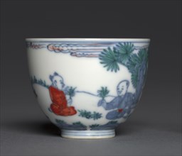 Wine Cup with Children at Play, 1465-1487. China, Jiangxi province, Jingdezhen, Ming dynasty