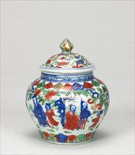 Covered Jar, 1573-1620. China, Jiangxi province, Jingdezhen kilns, Ming dynasty (1368-1644), Wanli
