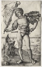 The Burgundian Standard Bearer, c. 1500. Albrecht Dürer (German, 1471-1528). Engraving