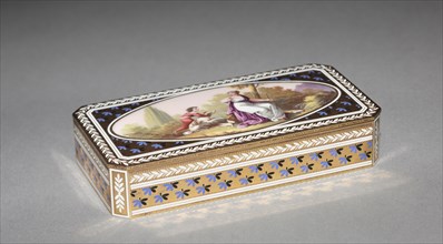 Box, c. 1810. Probably by F. Joanin (Swiss). Gold and enamel; overall: 2 x 4.8 cm (13/16 x 1 7/8 in
