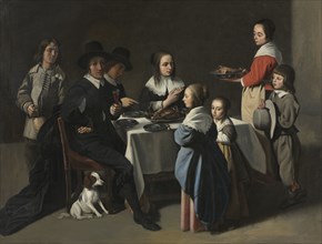 A Family Meal, c. 1645-55 or later. Le Nain family (French), after Le Maître des Jeux (French). Oil