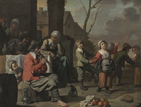 Peasant Children Dancing, 1650s. Circle of Le Nain (French). Oil on canvas; framed: 111 x 142 x 8