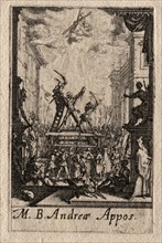 The Martyrdom of the Apostles:  St. Andrew. Jacques Callot (French, 1592-1635). Etching