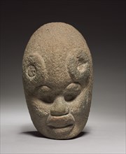 Head, 600-1100. Mexico, Classic Veracruz (Totonac or Tajin). Stone; overall: 25 x 15.8 x 16.5 cm (9