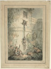 Escape of French Prisoners. Thomas Rowlandson (British, 1756-1827). Pen and Ink and watercolor