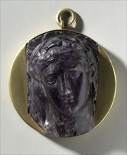 Cameo: Head of a Woman, 1-100. Italy, Roman, 1st Century. Amethyst; overall: 4.6 cm (1 13/16 in.).