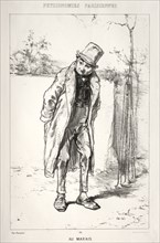 Physionomies Parisienne:  Au Marais, 1869. Paul Gavarni (French, 1804-1866). Lithograph