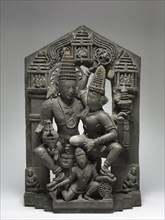 Vishnu and Shri Supported by Garuda, 1000s-1100s. Western India, Karnataka, 11th-12th century.