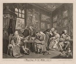 Marriage à la Mode:  The Contract, 1745. William Hogarth (British, 1697-1764). Engraving