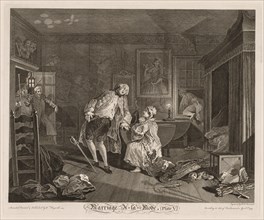 Marriage à la Mode:  The Death of the Earl, 1745. William Hogarth (British, 1697-1764). Engraving