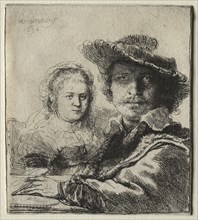 Rembrandt and his Wife Saskia, 1636. Rembrandt van Rijn (Dutch, 1606-1669). Etching