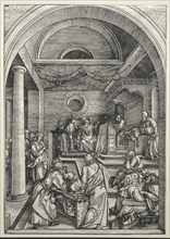 The Life of the Virgin: Christ Disputing with Doctors, c. 1503-1504. Albrecht Dürer (German,