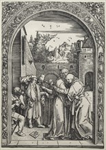 The Life of the Virgin: The Meeting of Joachim and Anna at the Golden Gate,  1504. Albrecht Dürer