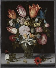 Flowers in a Glass, 1606. Ambrosius Bosschaert (Dutch, 1573-1621). Oil on copper; framed: 60.3 x 52