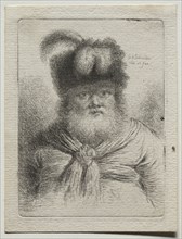Old Man in a Fur Hat. Georg Friedrich Schmidt (German, 1712-1775). Etching