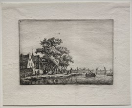 The Cemetery by the Canal. Anthonie Waterloo (Dutch, 1609/10-1690). Etching
