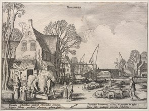 The Twelve Months: November. Jan van de Velde (Dutch, 1620-1662). Etching