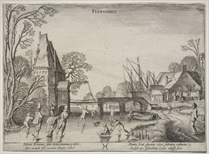 The Twelve Months: February. Jan van de Velde (Dutch, 1620-1662). Etching