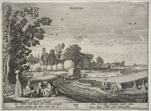 The Twelve Months: August. Jan van de Velde (Dutch, 1620-1662). Etching