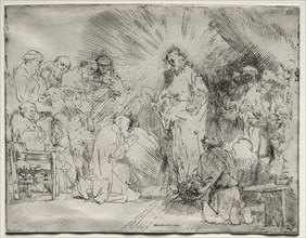 Christ Appearing to the Apostles, 1656. Rembrandt van Rijn (Dutch, 1606-1669). Etching; sheet: 16.3