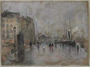 The Grand Quai of Le Havre, 1901. Siebe Johannes ten Cate (Dutch, 1858-1908). Pastel; sheet: 25.9 x