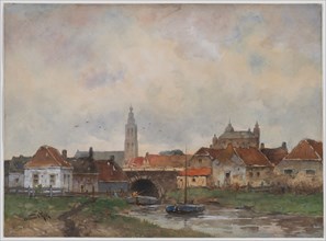 Upper Lock at Steenbergen, 1800s. Willem C Rik (Dutch). Watercolor and gouache; sheet: 41.3 x 56.5