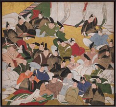 Thirty-Six Immortal Poets, mid 1700s. Attributed to Tatebayashi Kagei (Japanese). Two-fold screen;