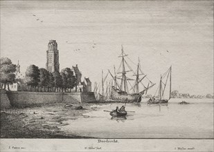 Dordrecht. Wenceslaus Hollar (Bohemian, 1607-1677). Etching