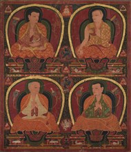 Four Seated Masters, c. 1450. Central Tibet, Ngor monastery, 15th century. Opaque watercolor, ink,