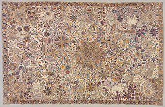 Kantha (Ceremonial Quilt), 1800s. India, East Bengal, 19th century. Embroidery: cotton thread on