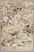 Embroidered Panel, 1700s - 1800s. China, Qing Dynasty (1644-1912). Embroidery, silk and gold