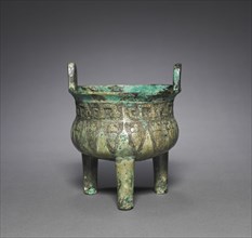 Tripod Cauldron (Ding), 1200-1100 BC. China, Shang dynasty (c.1600-c.1046 BC). Bronze; overall: 14